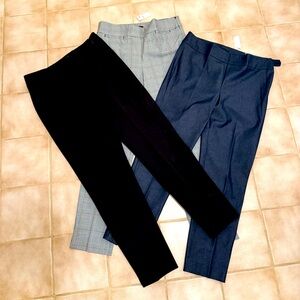 Talbots Chatham Ankle Pants lot set of 3 black, denim and black check size 8 NWT